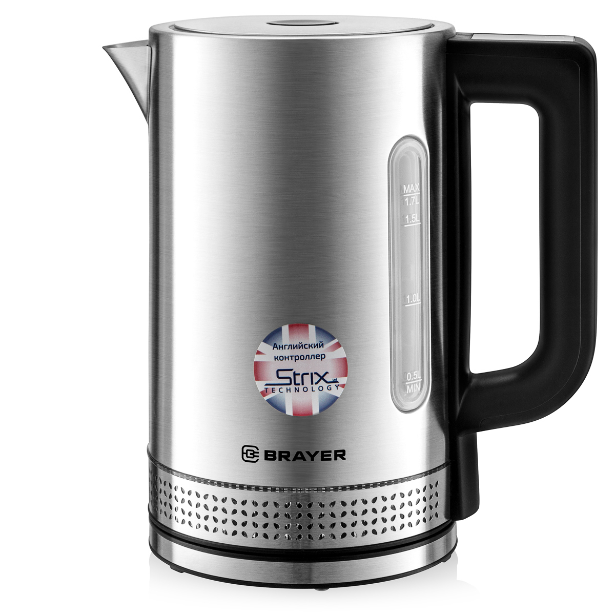 Изображение товара Электрический чайник Brayer Br1060 1.7 л из нержавеющей стали