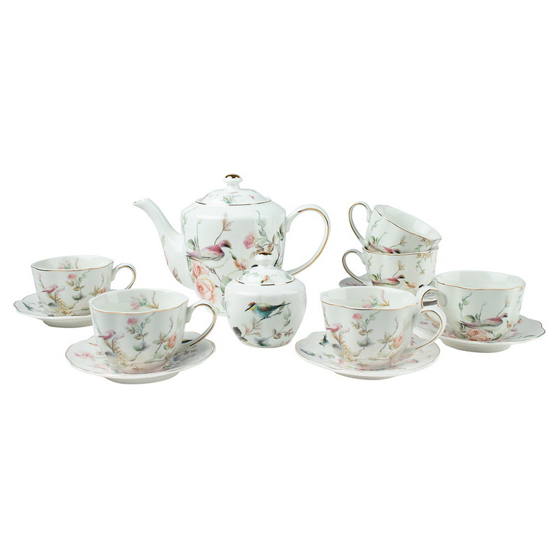 Изображение товара Чайный сервиз Lepard Райский сад 14 предметов для 6 персон из костяного фарфора