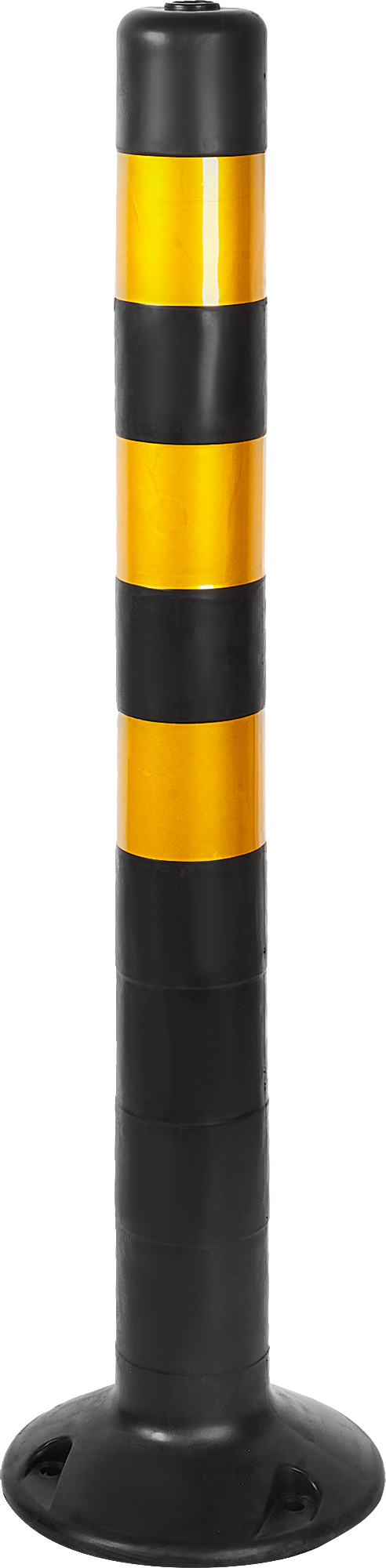 Столбик пластиковый гибкий 750 мм цвет черный, желтый