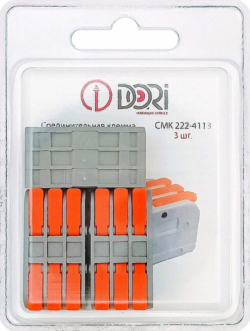 Изображение товара Клемма соединительная Dori СМК 222-4113 3-проводная для медных проводов