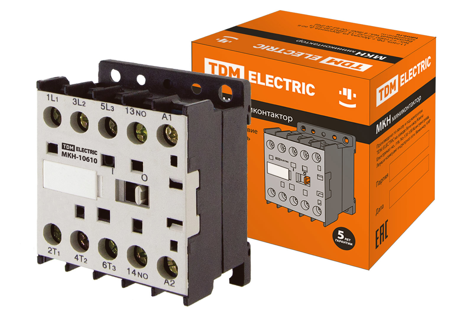 Изображение товара Контактор Tdm Electric МКН-10610 6А для автоматизации электросистем