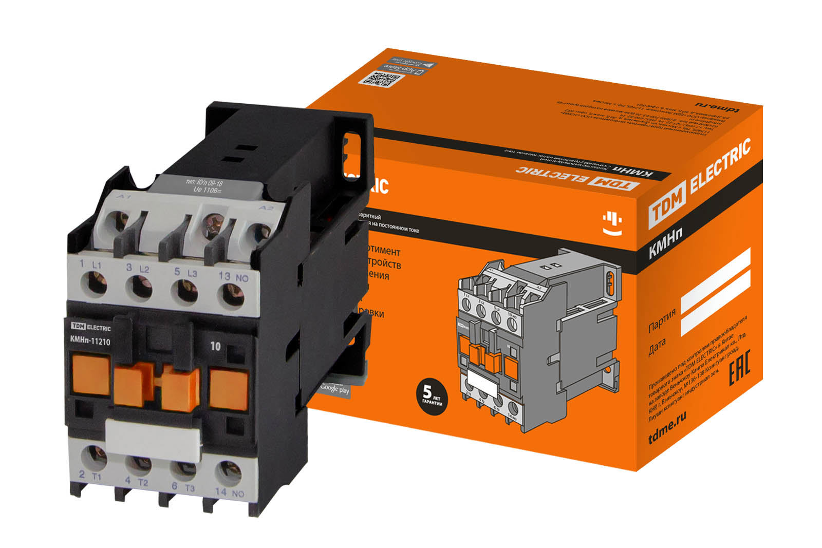 Изображение товара Контактор Tdm electric КМНп-11210 12 А 110 В