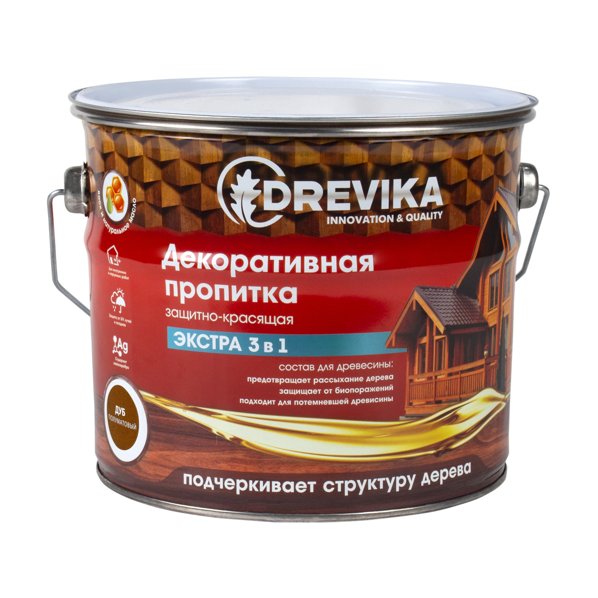 Изображение товара Пропитка древесины DREVIKA 3492 цвет дуб 3 л