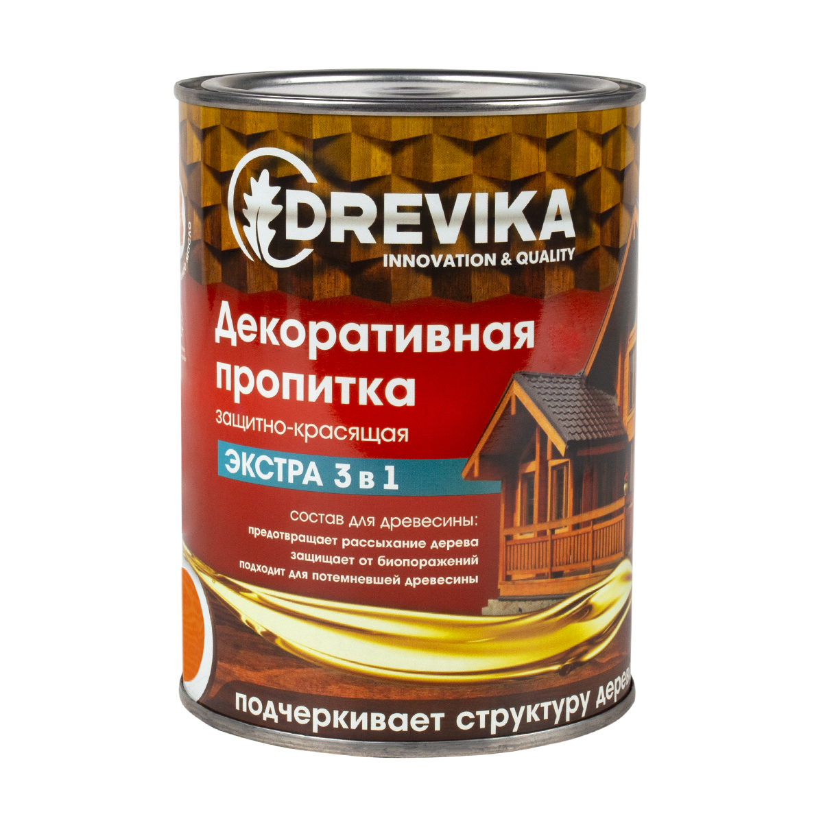 Изображение товара Пропитка древесины DREVIKA 3500 цвет орегон 0.8 л