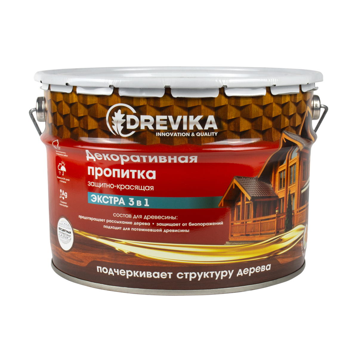 Изображение товара Пропитка древесины DREVIKA 3533 цвет бесцветный 9 л