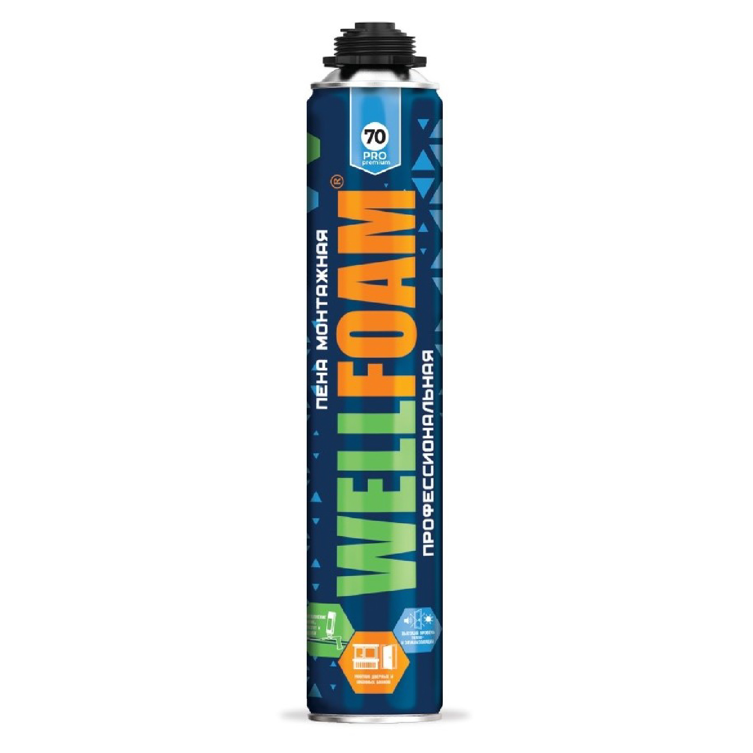 Изображение товара Пена монтажная профессиональная Wellfoam PRO 70 premium всесезонная 0.86 л