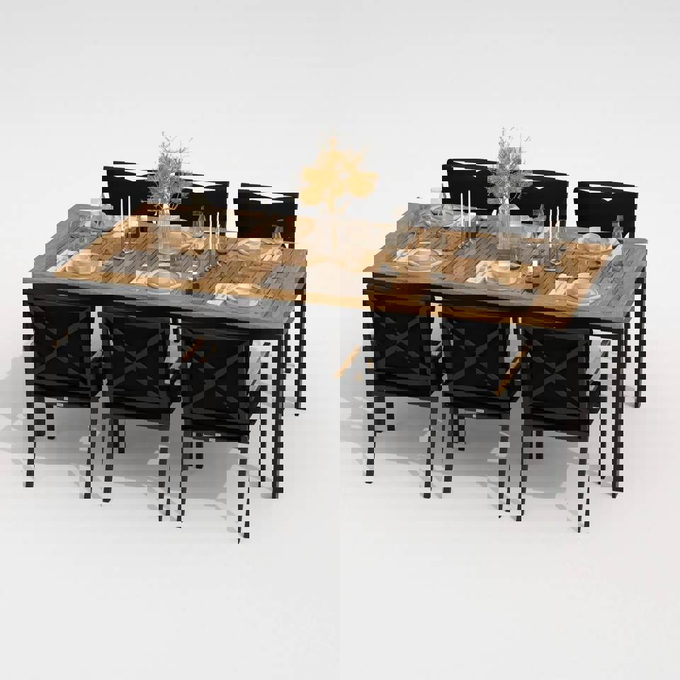 Изображение товара Садовая мебель Ideal patio Tella Festa 220 Plus Black 6 мест