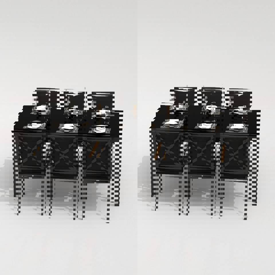 Изображение товара Садовая мебель для отдыха Ideal patio Outdoor style Cana Festa 200 Plus Black алюМиний серый:стол, 6 стульев