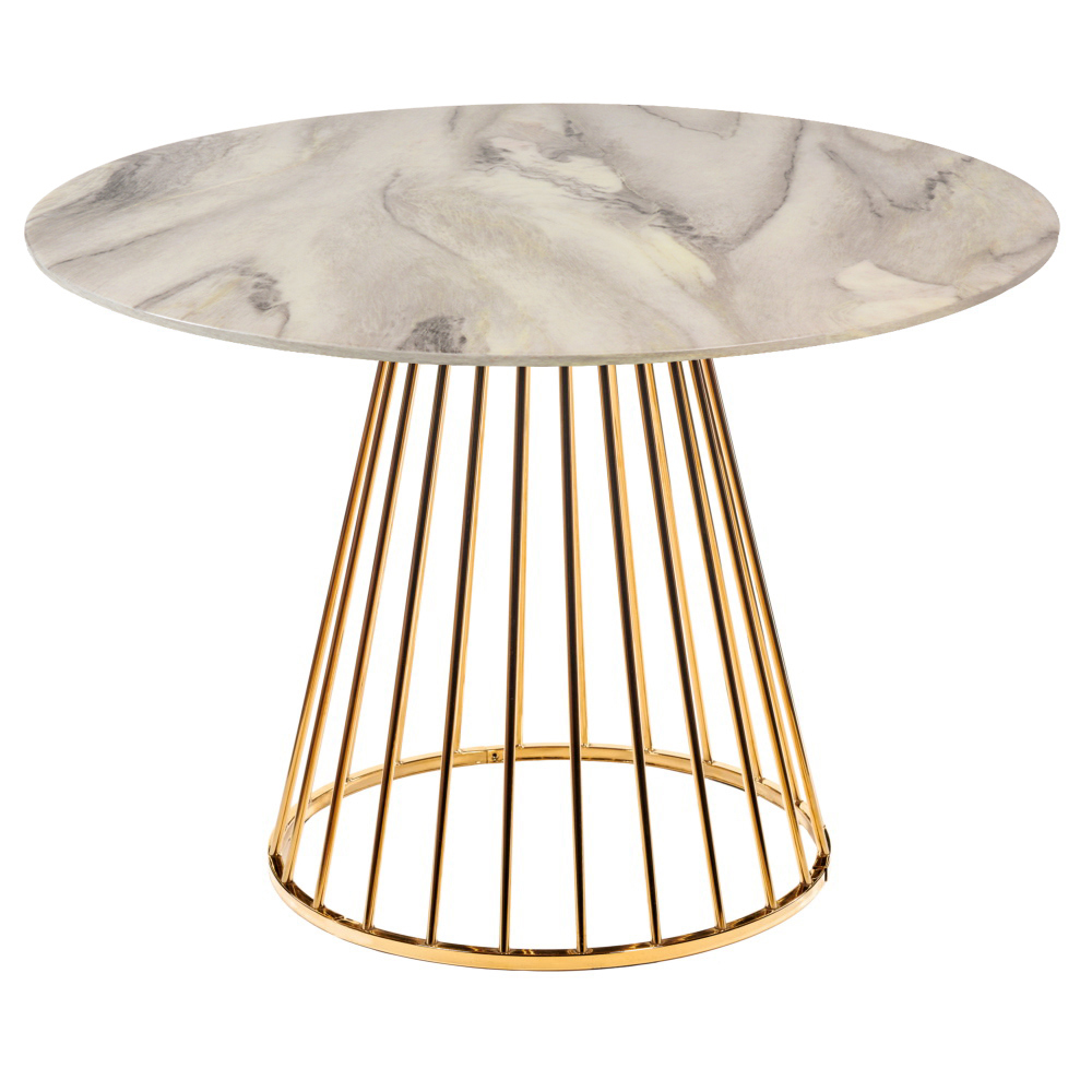 Изображение товара Стол круглый Bradex Liverpool FR 0947 100x100 см искусственный камень цвет белый мрамор