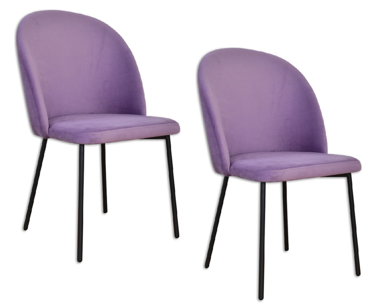 Изображение товара Комплект стульев 2 шт Estente Helga сиреневый велюр лофт современный дизайн