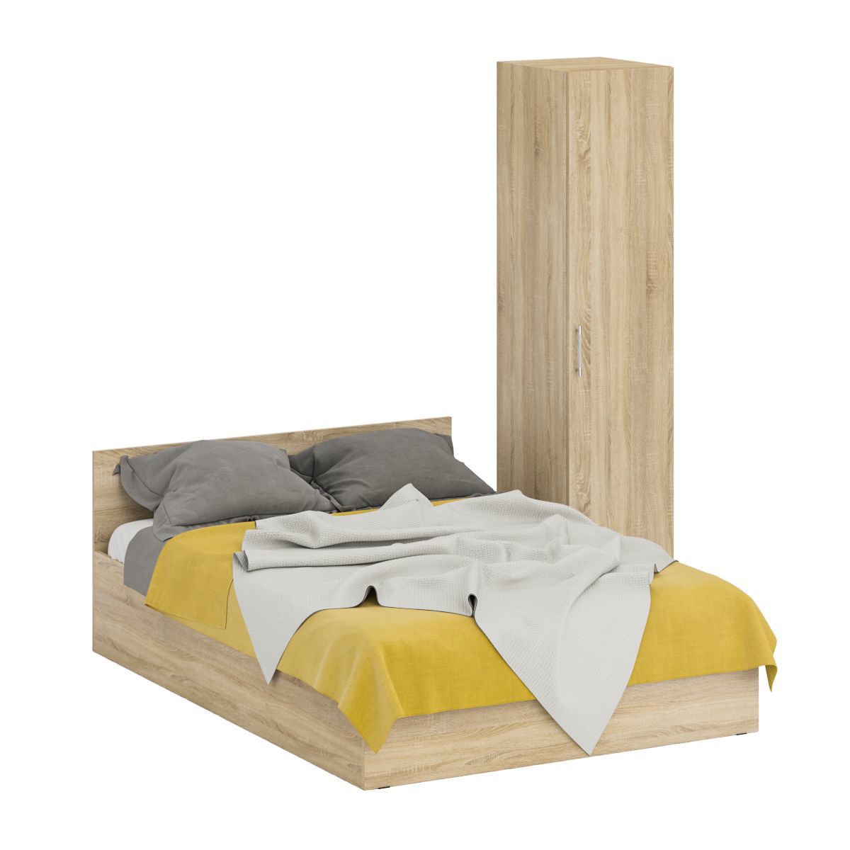 Изображение товара Кровать СВК Стандарт 144x70x204 см цвет дуб сонома