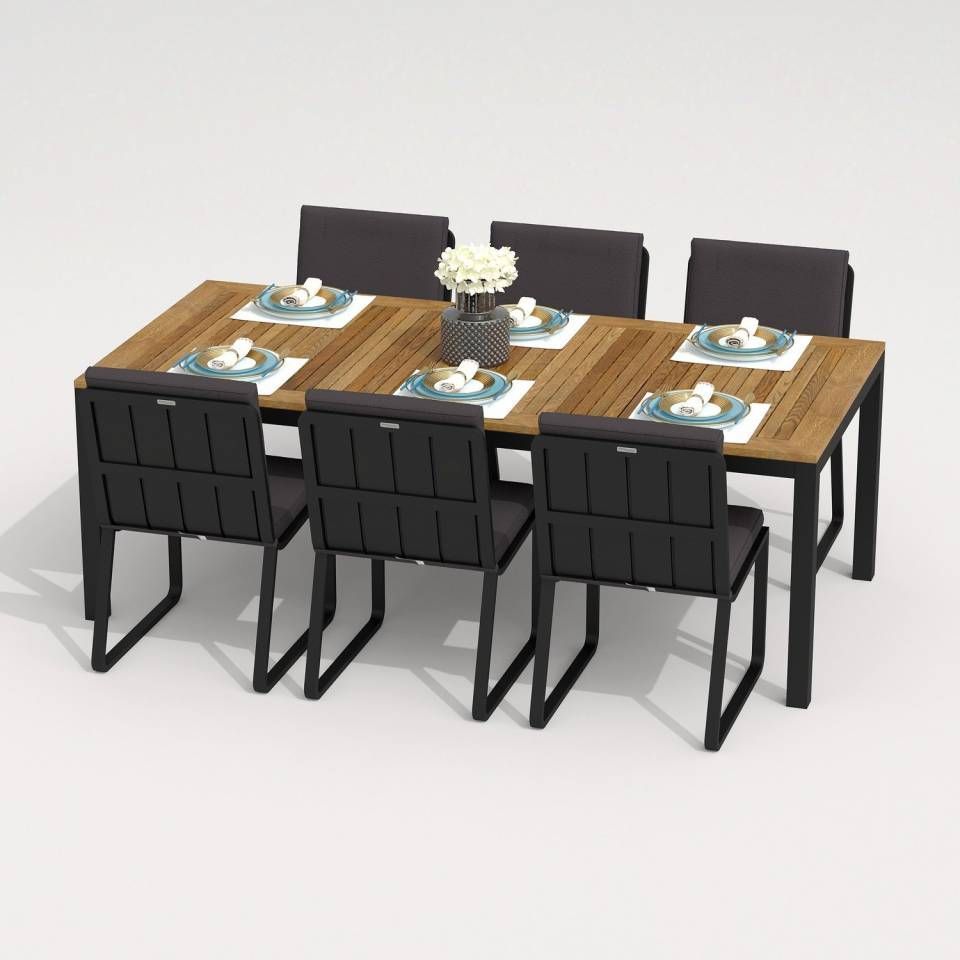 Изображение товара Садовая мебель для отдыха Ideal patio Outdoor style Tella GIRA 220 dark алюМиний бежевый:стол, 6 стульев