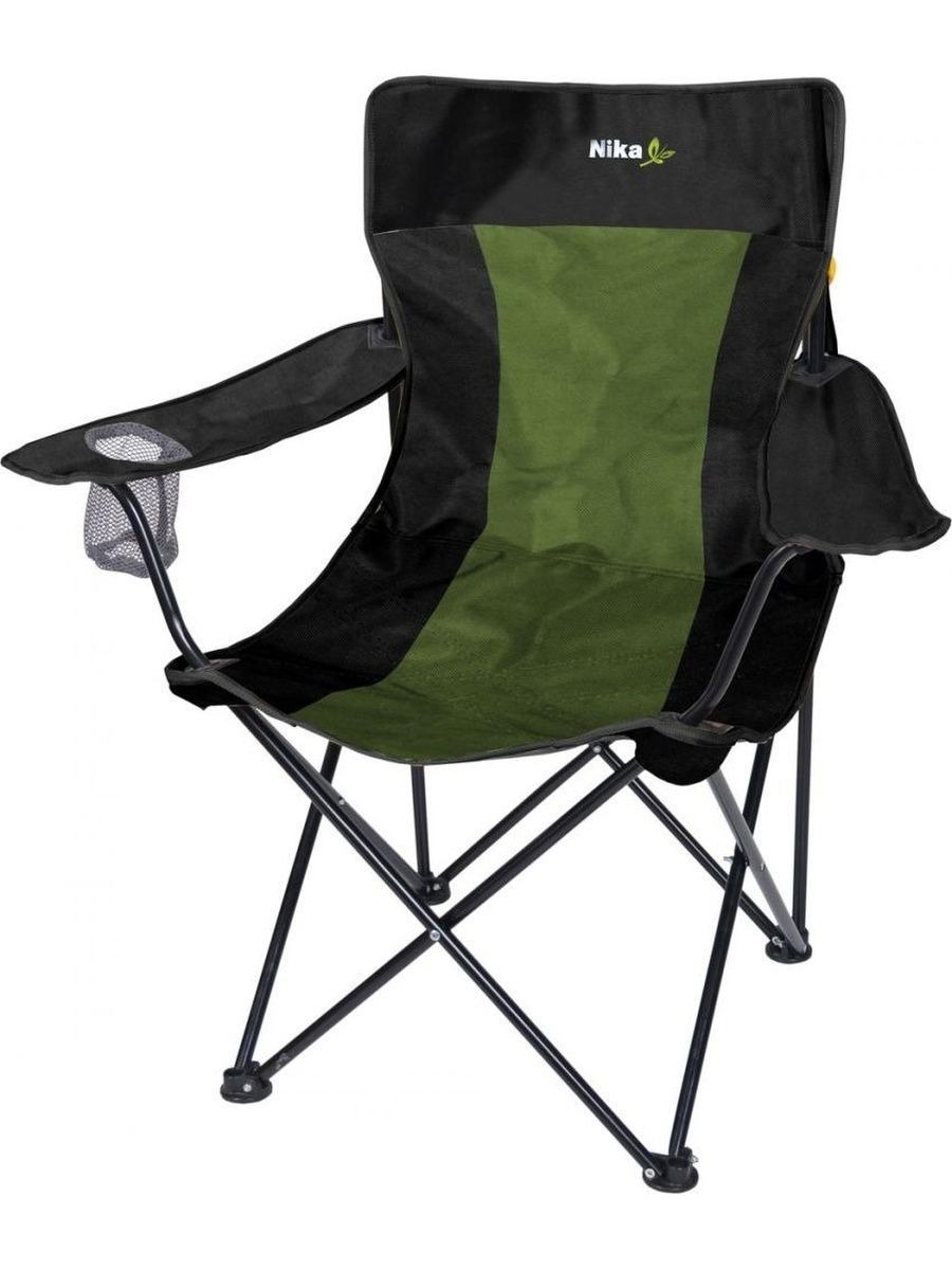 Изображение товара Кресло садовое складной Nika ПСП5-ЧХ 50 см х 80 см х 76 см металл зеленый