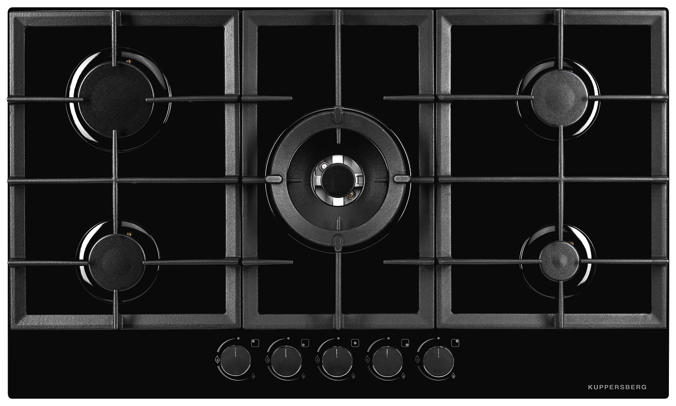 Изображение товара Газовая варочная панель Kuppersberg FG 95 B 5 конфорок черный 86 см