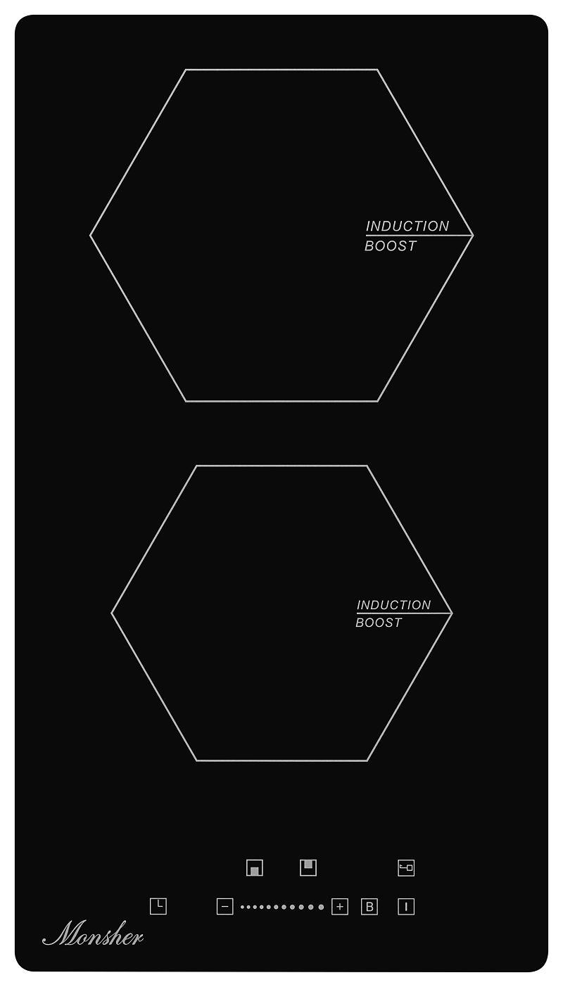 Изображение товара Индукционная варочная панель Monsher MHI 3002 29 см 2 конфорки черная