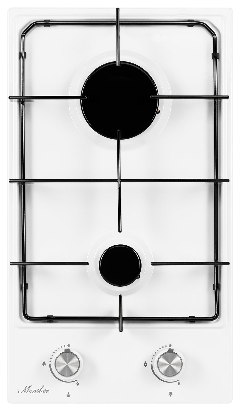 Изображение товара Газовая варочная панель Monsher MSG 36 Blanc 2 конфорки электроподжиг белая