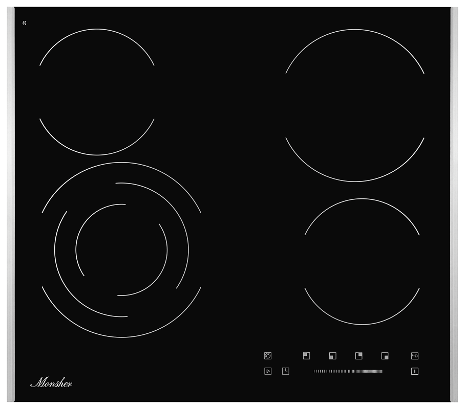 Изображение товара Электрическая варочная панель Monsher MHE 6181 4 конфорки стеклокерамика черный стильный дизайн