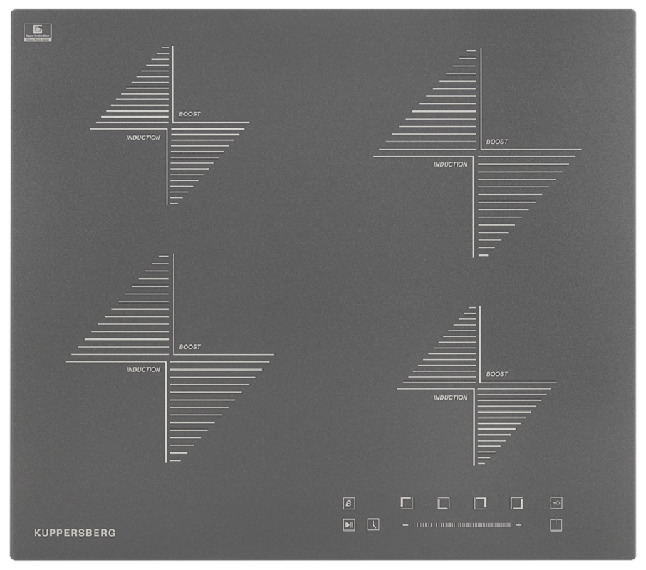 Изображение товара Индукционная варочная панель Kuppersberg ICS 604 GR 59 см 4 конфорки цвет графит