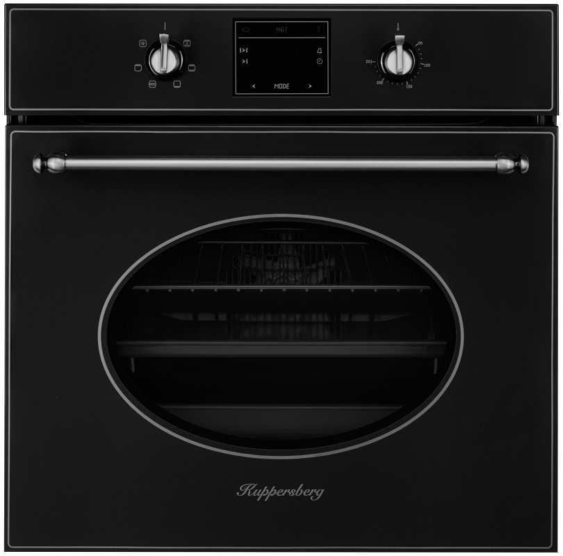 Изображение товара Электрический духовой шкаф KUPPERSBERG SR 615 B Silver 65 л черный с функциями очистки и грилем