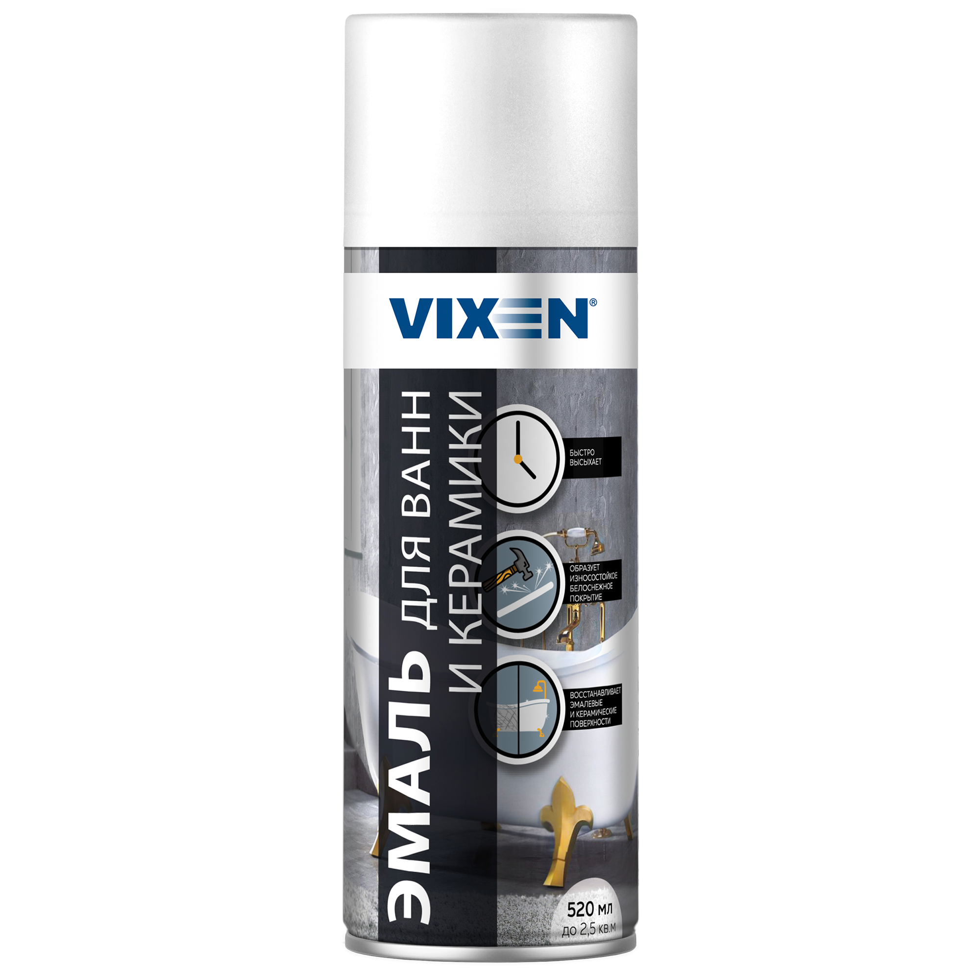 Изображение товара Эмаль аэрозольная для ванн и керамики Vixen 520 мл