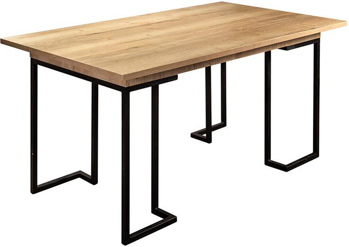 Изображение товара Кухонный стол R-home Loft 120x120 см раскладной бежевый прямоугольный