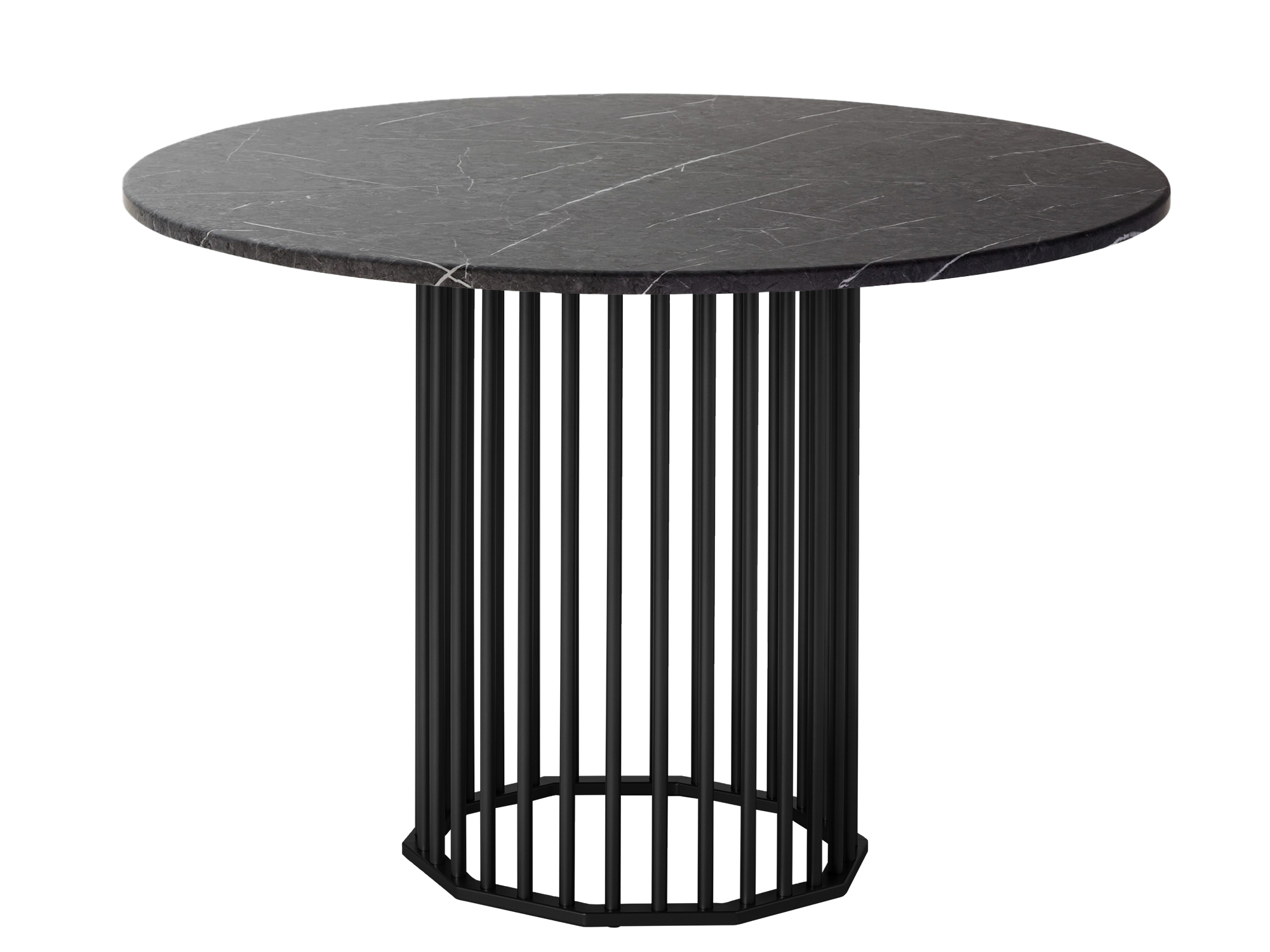 Изображение товара Кухонный стол круглый R-home Patrik 110x110 см МДФ цвет черный/графит