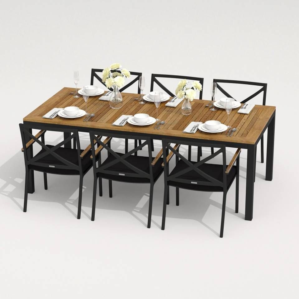 Изображение товара Садовая мебель для отдыха Ideal patio Outdoor style Tella Festa 200 Black алюМиний темно-серый:стол, 6 стульев