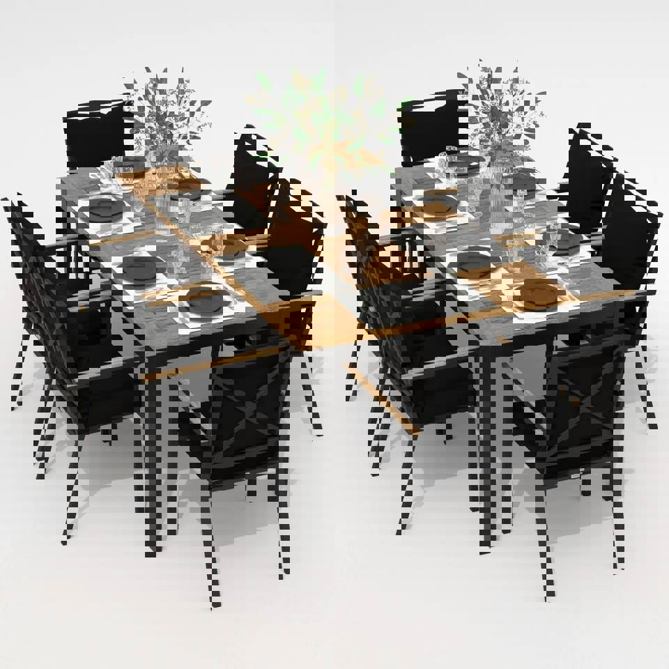 Изображение товара Садовая мебель Ideal patio Tella Festa 180 Plus Black с подушками