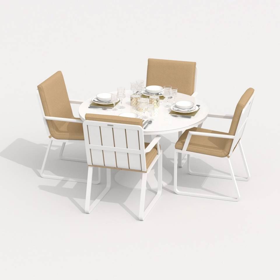 Изображение товара Садовая мебель для отдыха Ideal patio Outdoor style DIVA Alba beige алюМиний черный:стол, 4 стула