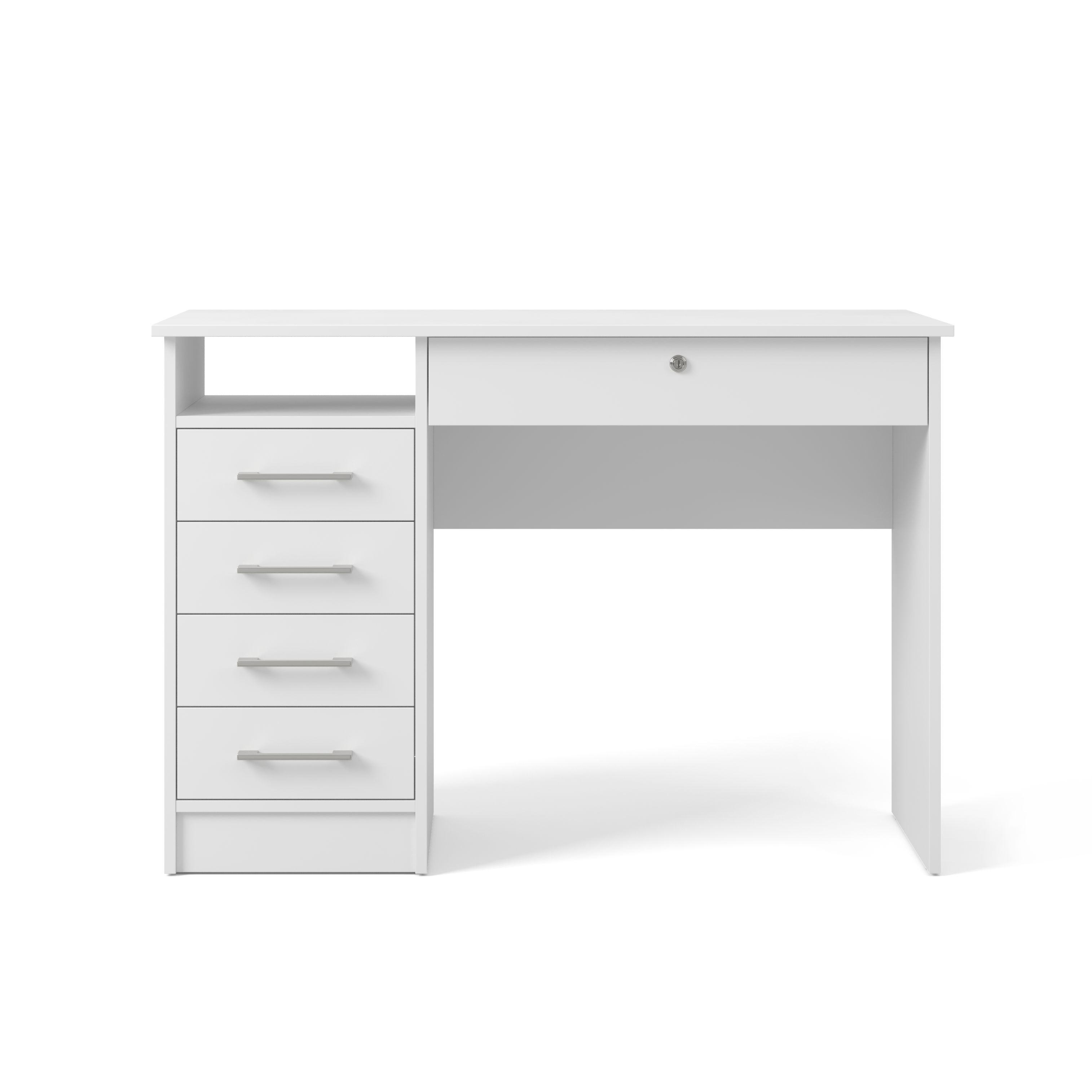 Изображение товара Компьютерный стол Lazurit Леон 3052 белый офисный стол с ящиками 109.3x75.6x48.4 см