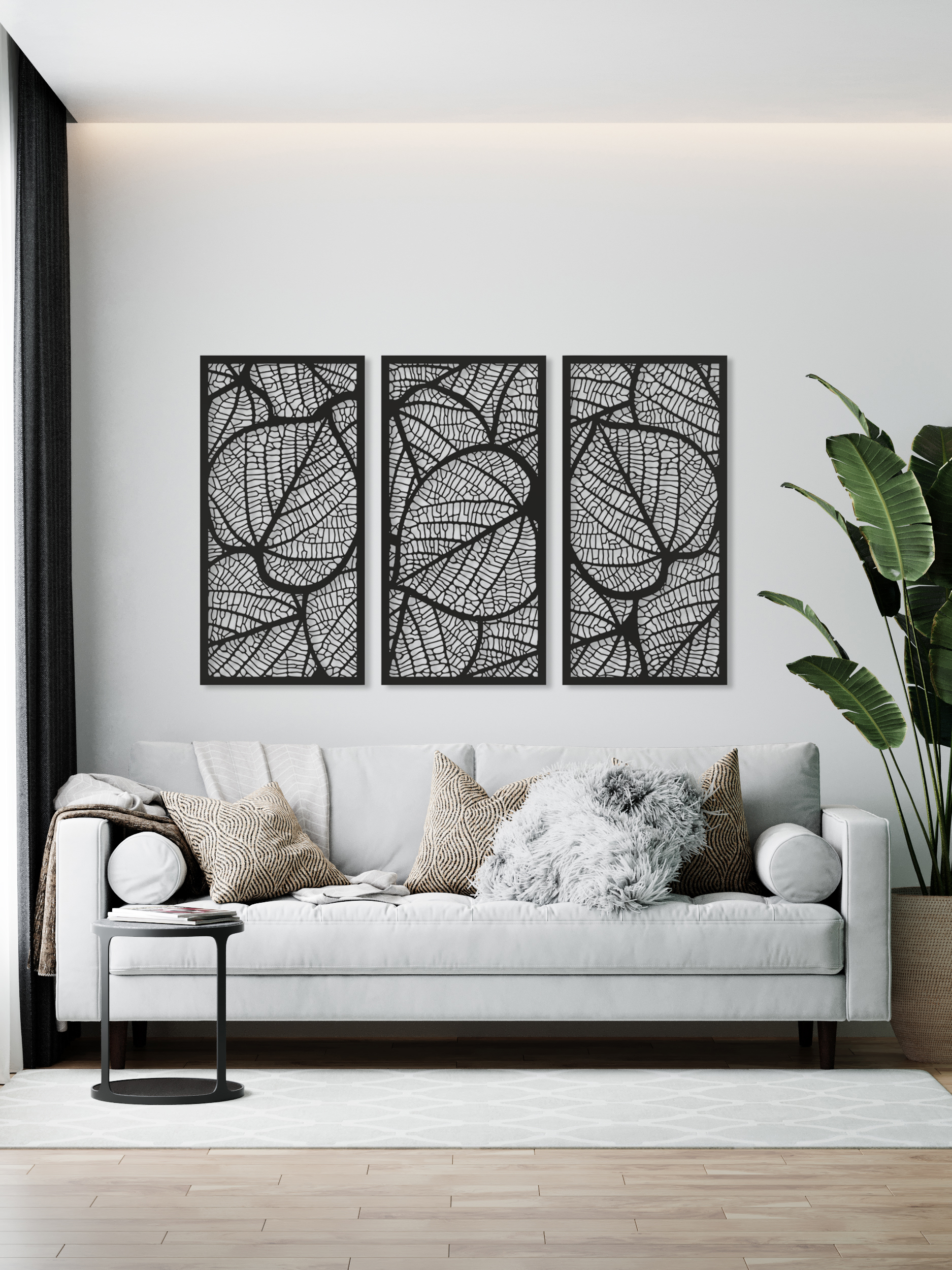 Изображение товара Декоративное деревянное панно ArtCore большое "Липа" цвет черный