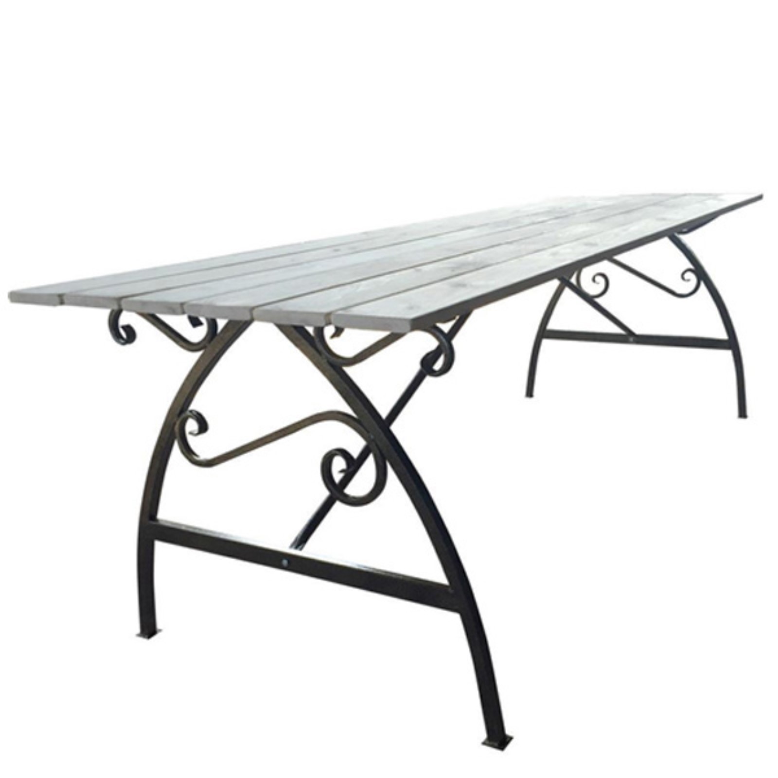 Изображение товара Нераздвижной садовый стол Добропаровъ Ажурный 150 см с серой покрытием