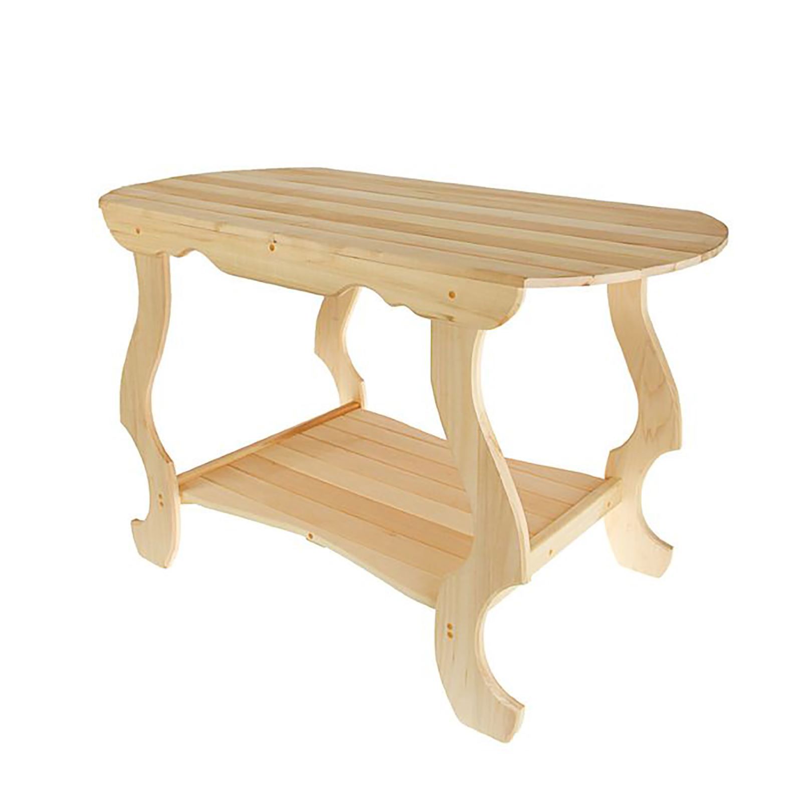 Изображение товара Нераздвижной садовый стол Добропаровъ С полкой 110x63x73 см бежевый