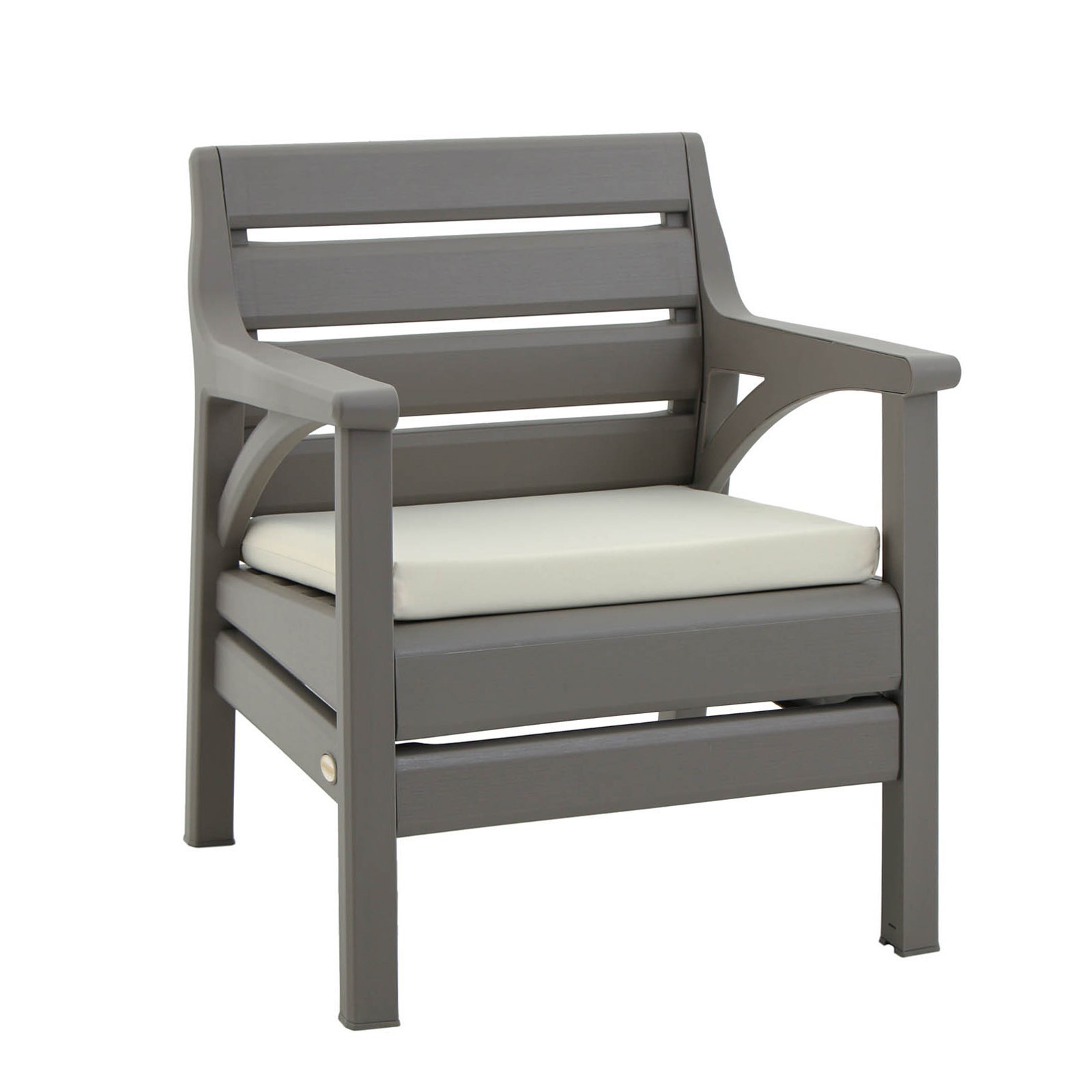 Изображение товара Кресло садовое Simaland 7987804 серии Барселона пластик серый 40x60x78 см