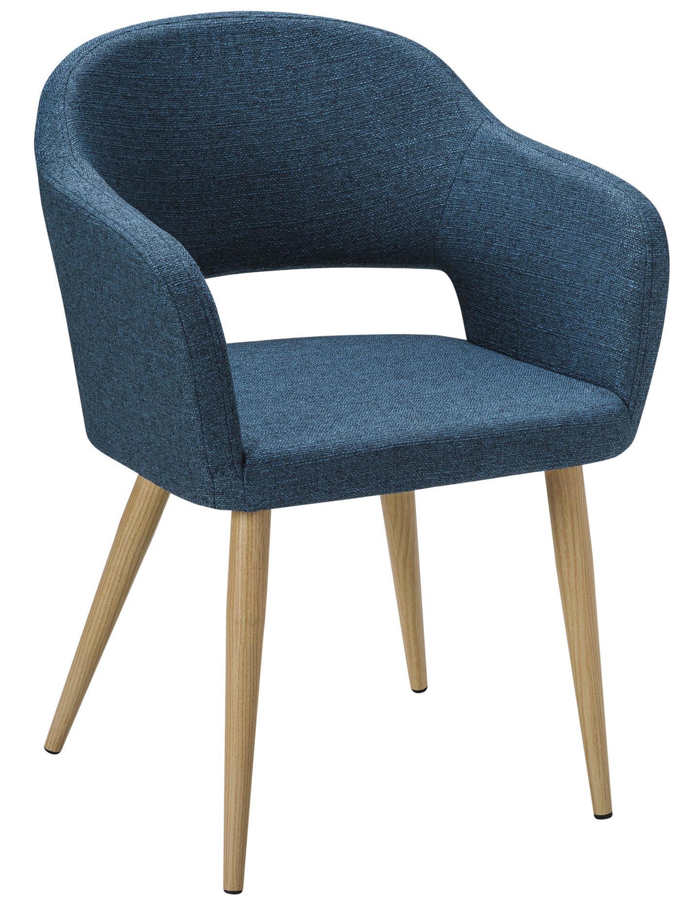 Изображение товара Современный стул R-Home Oscar с металлическим каркасом и мягким сиденьем, синий