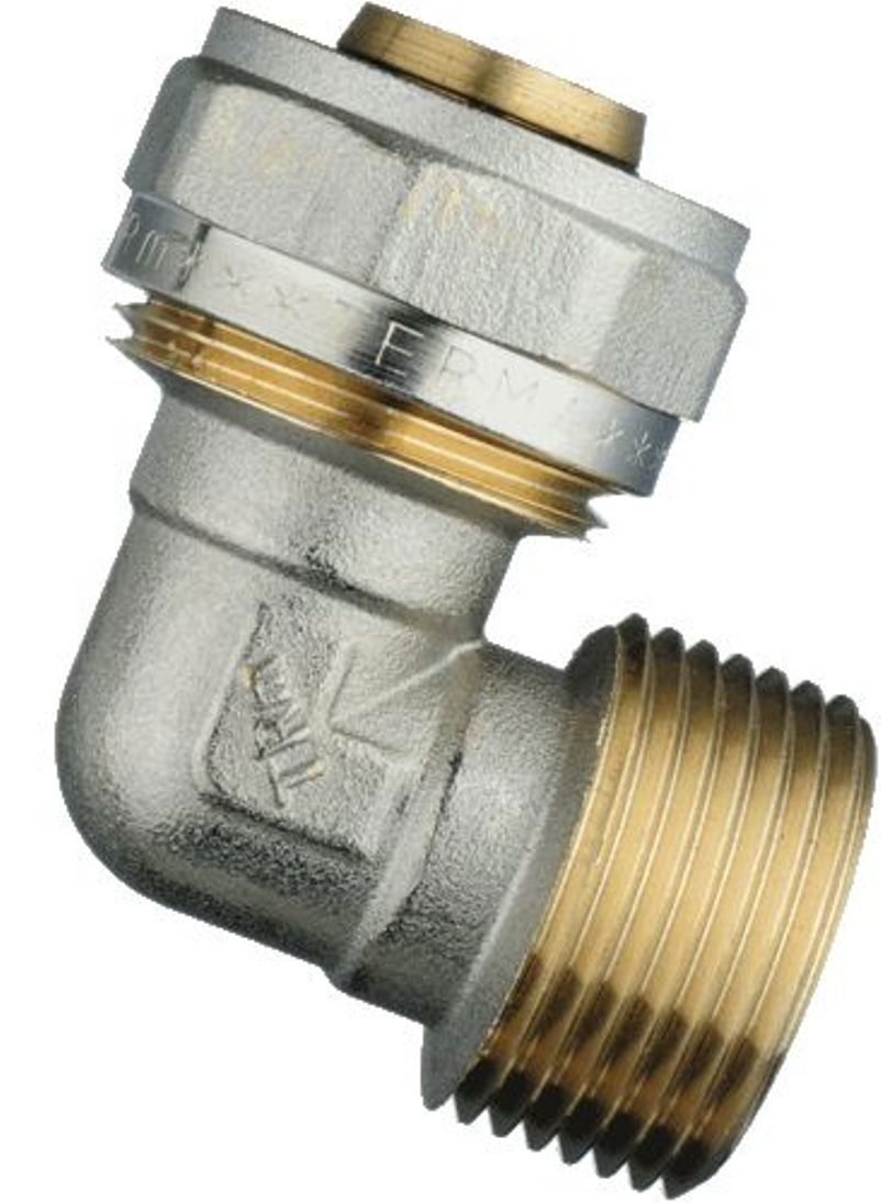 Изображение товара Угол комбинированный 90° Terma 1x25 мм латунь никелированный набор 6 шт