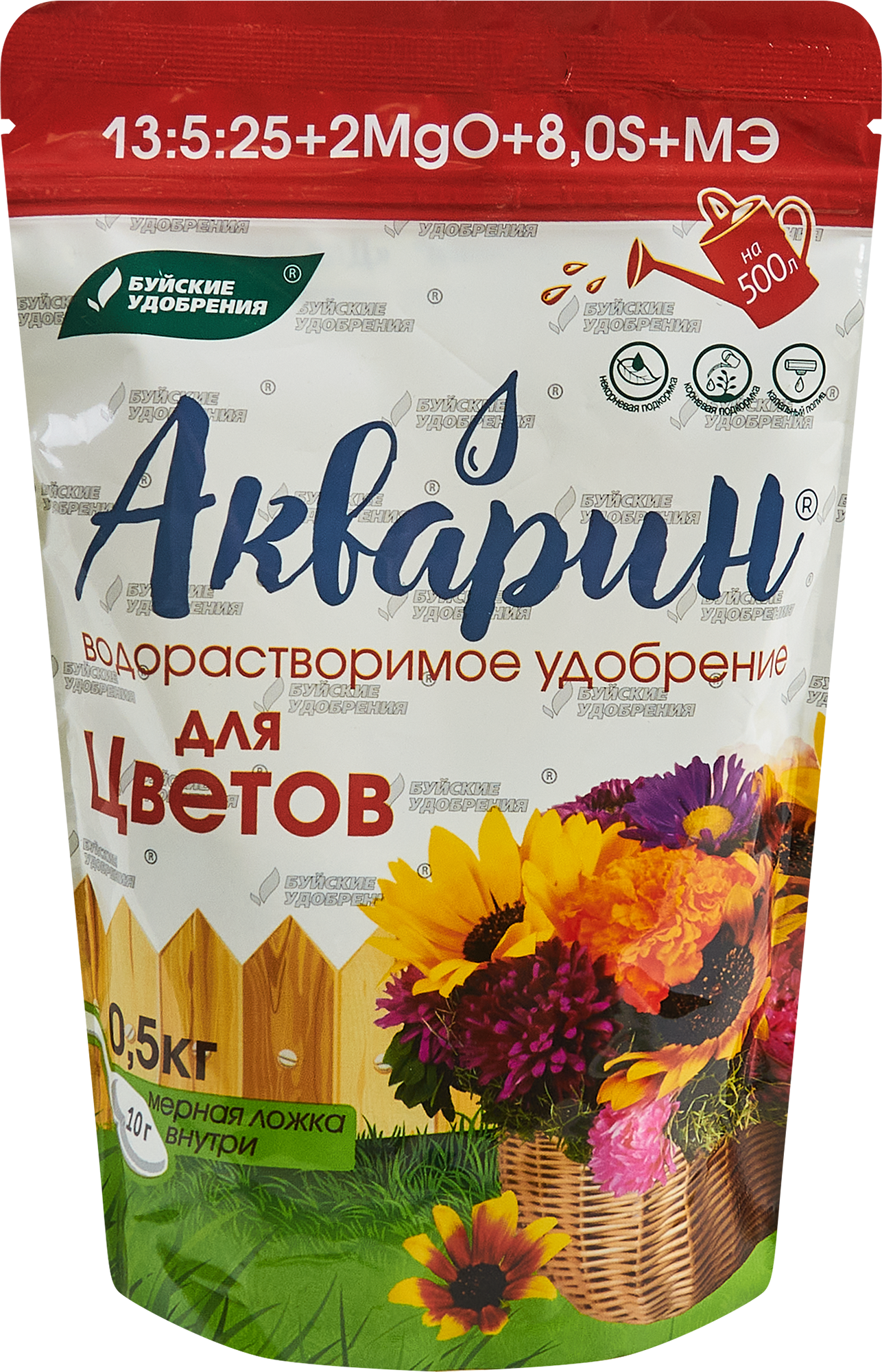 Изображение товара Удобрение Буйские удобрения Акварин Для цветов 0.5 кг