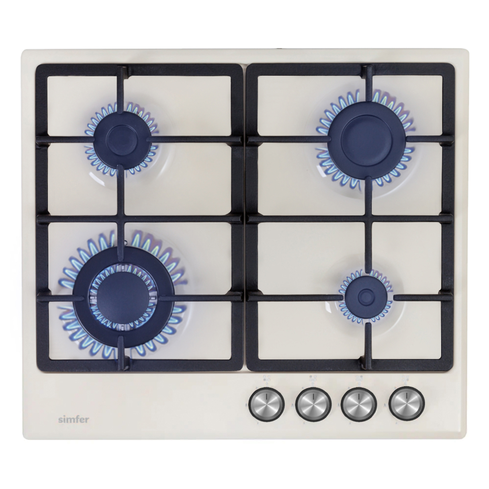 Изображение товара Газовая варочная панель Simfer H60V41R516 60 см 4 конфорки цвет бежевый