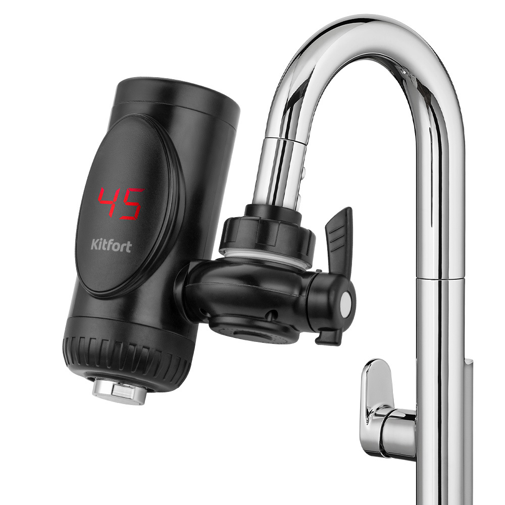 Изображение товара Проточный электрический водонагреватель Kitfort КТ-4034 3.3 кВт серебристый