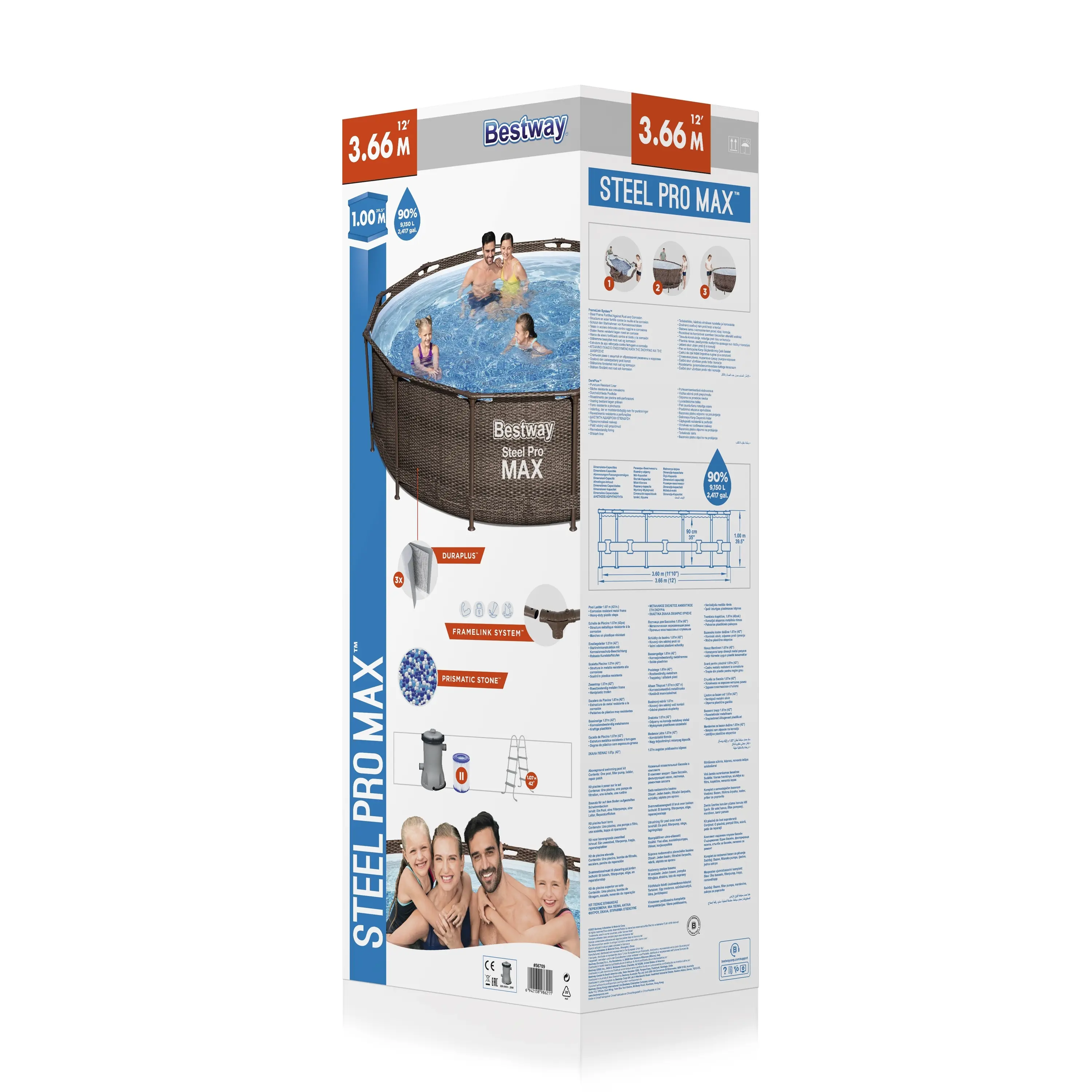 Бассейн каркасный Bestway 5614X BW ø366 h100 см 9150 л - 9