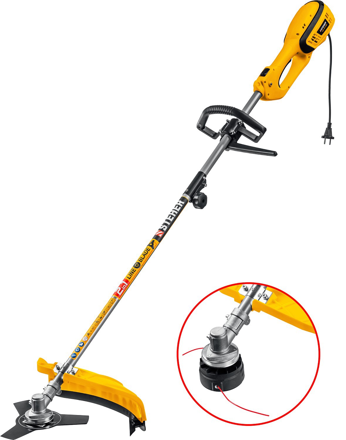 Изображение товара Электрический триммер Steher Seh-38-1300 1300 Вт с ножом и леской