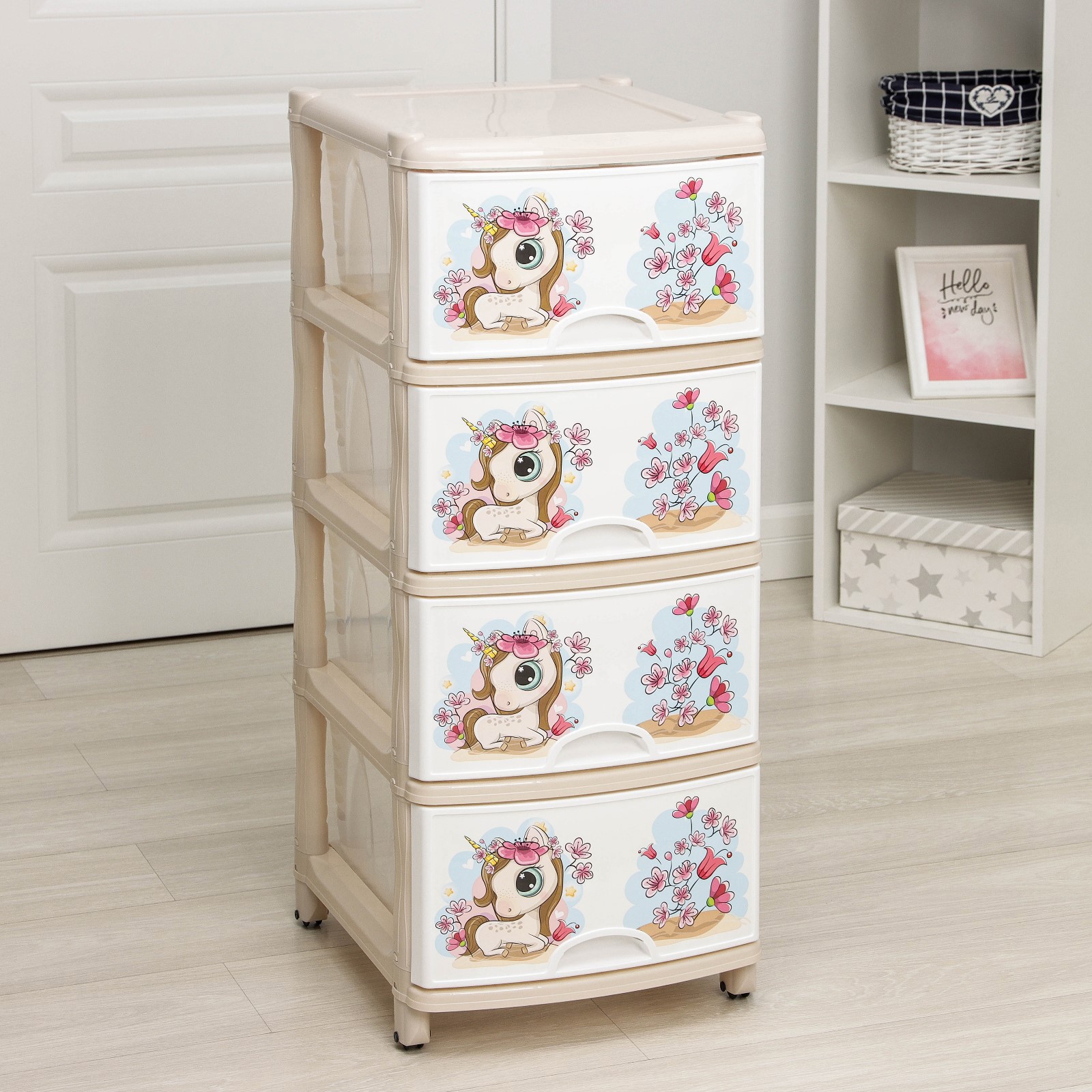 Изображение товара Комод Альтернатива Сказочное королевство 4 ящика 38x48x98 см пластик цвет kraft