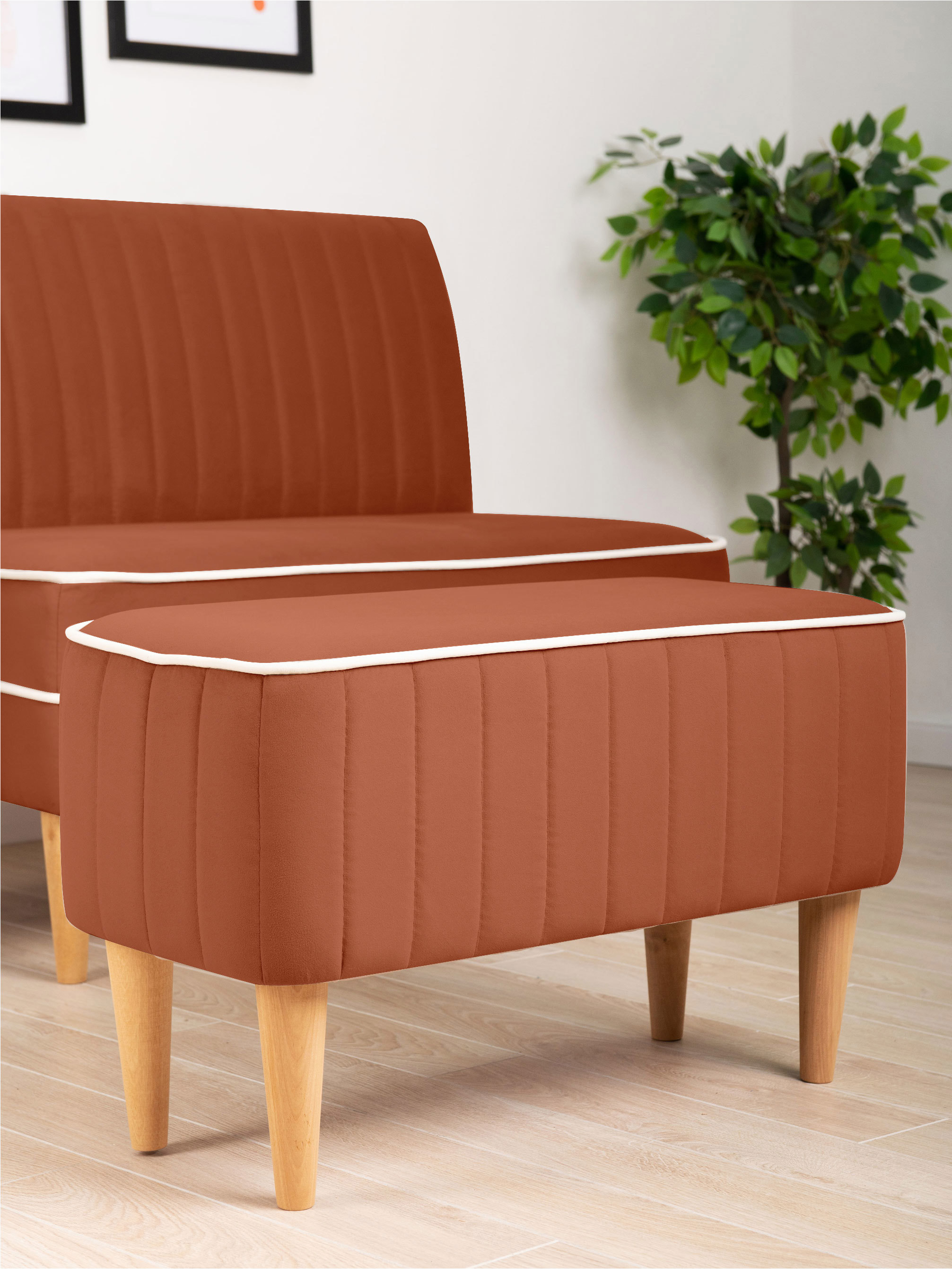 Изображение товара Банкетка Monofix АММА 70x42x32 см велюр кирпичный