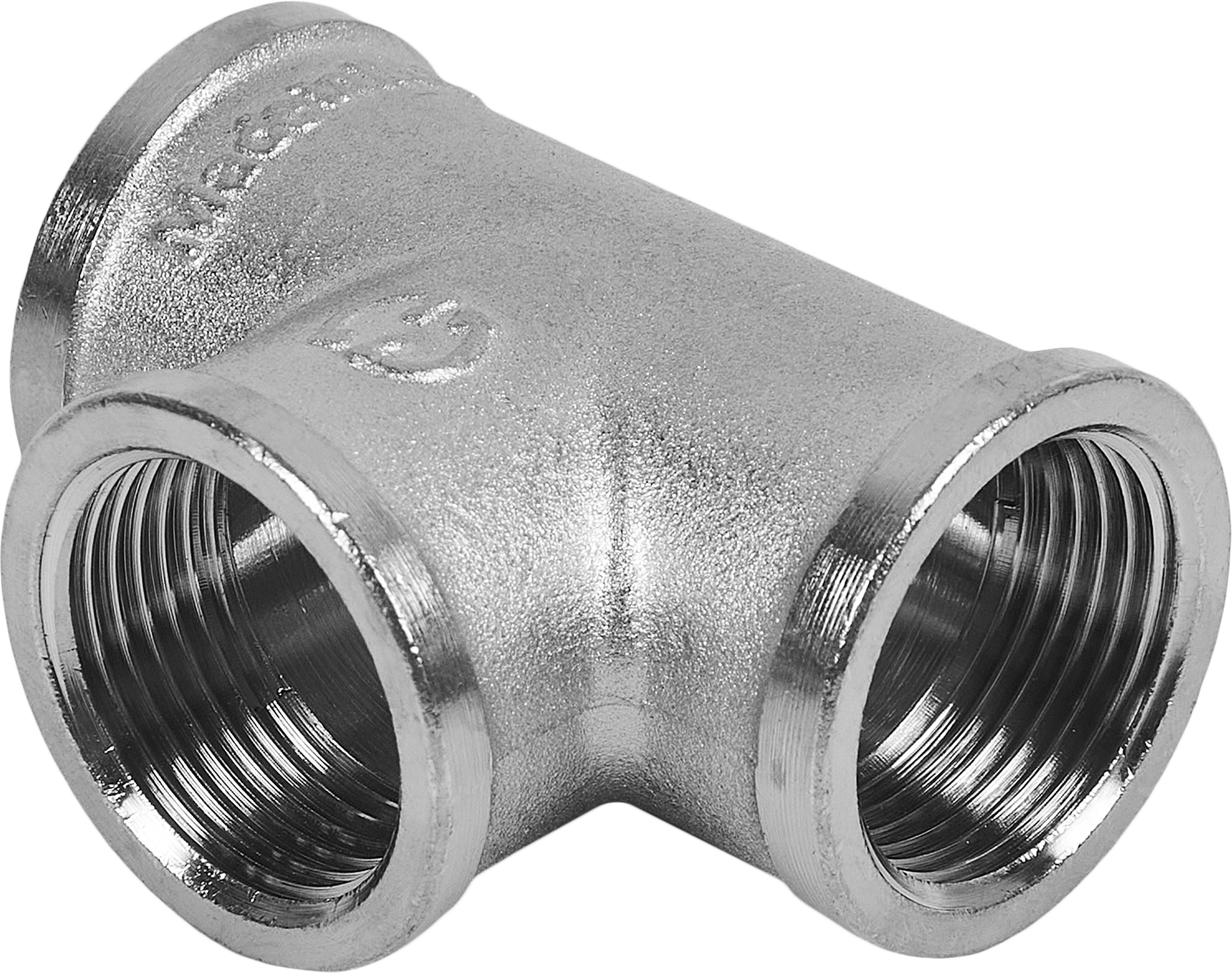 Изображение товара Тройник водопроводный Stout 3/4 дюйма латунь никелированный Италия