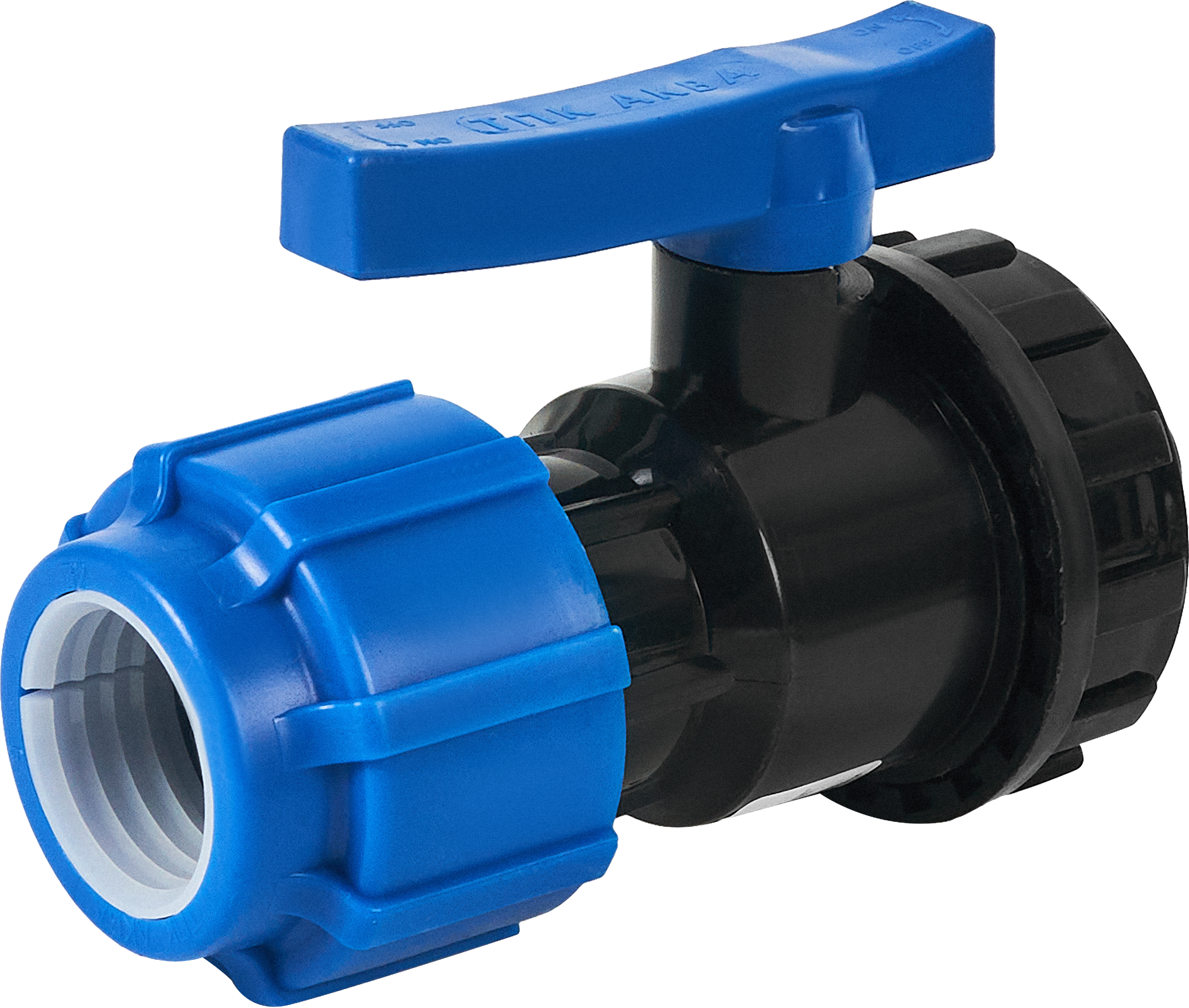 Изображение товара Кран шаровой прямой ТПК-Аква DN32 PN16 3/4x32 НР полипропилен ручка флажок для воды