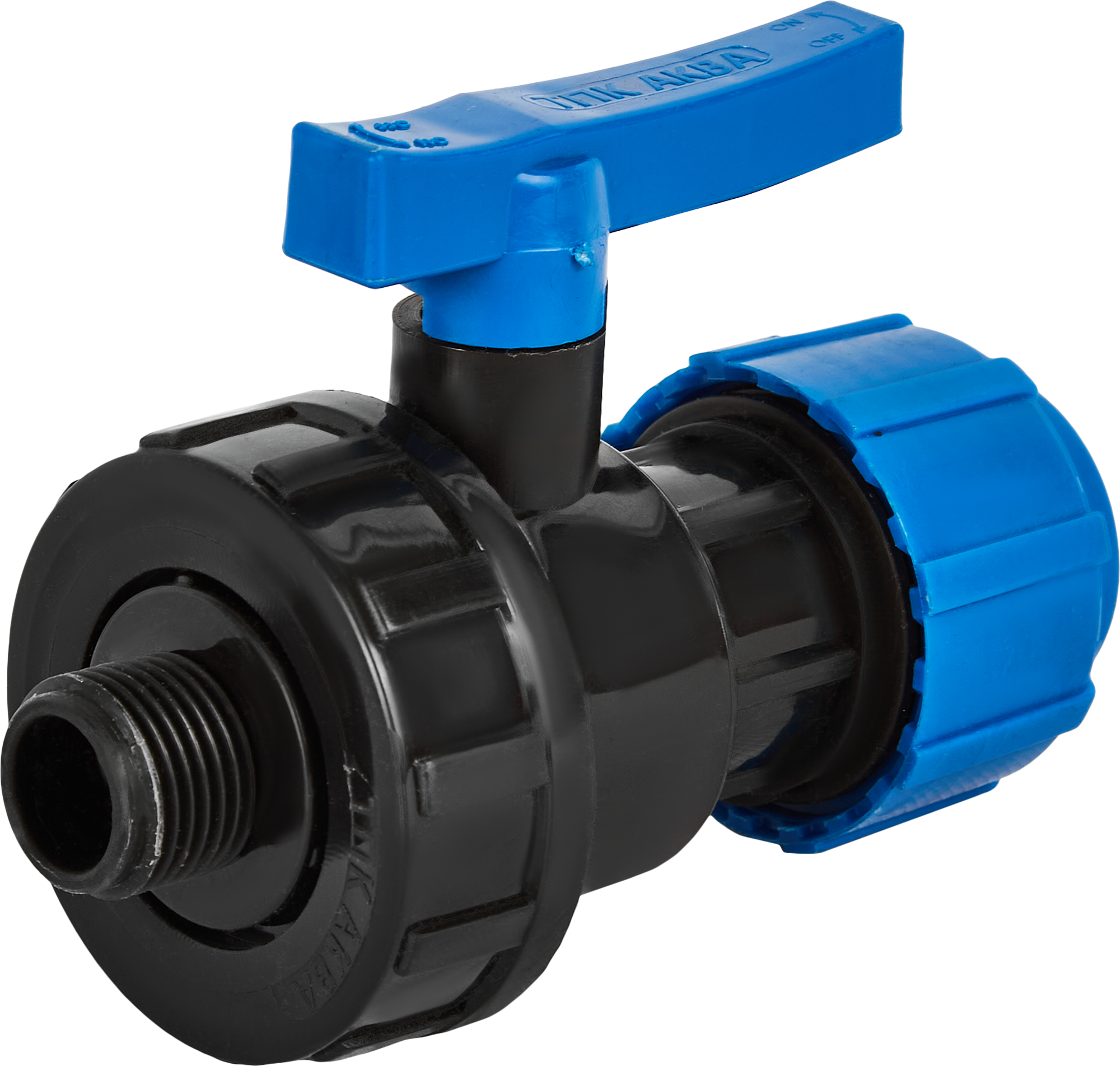 Изображение товара Кран шаровой прямой ТПК-Аква DN25 PN16 1/2"x25 НР полипропилен ручка флажок