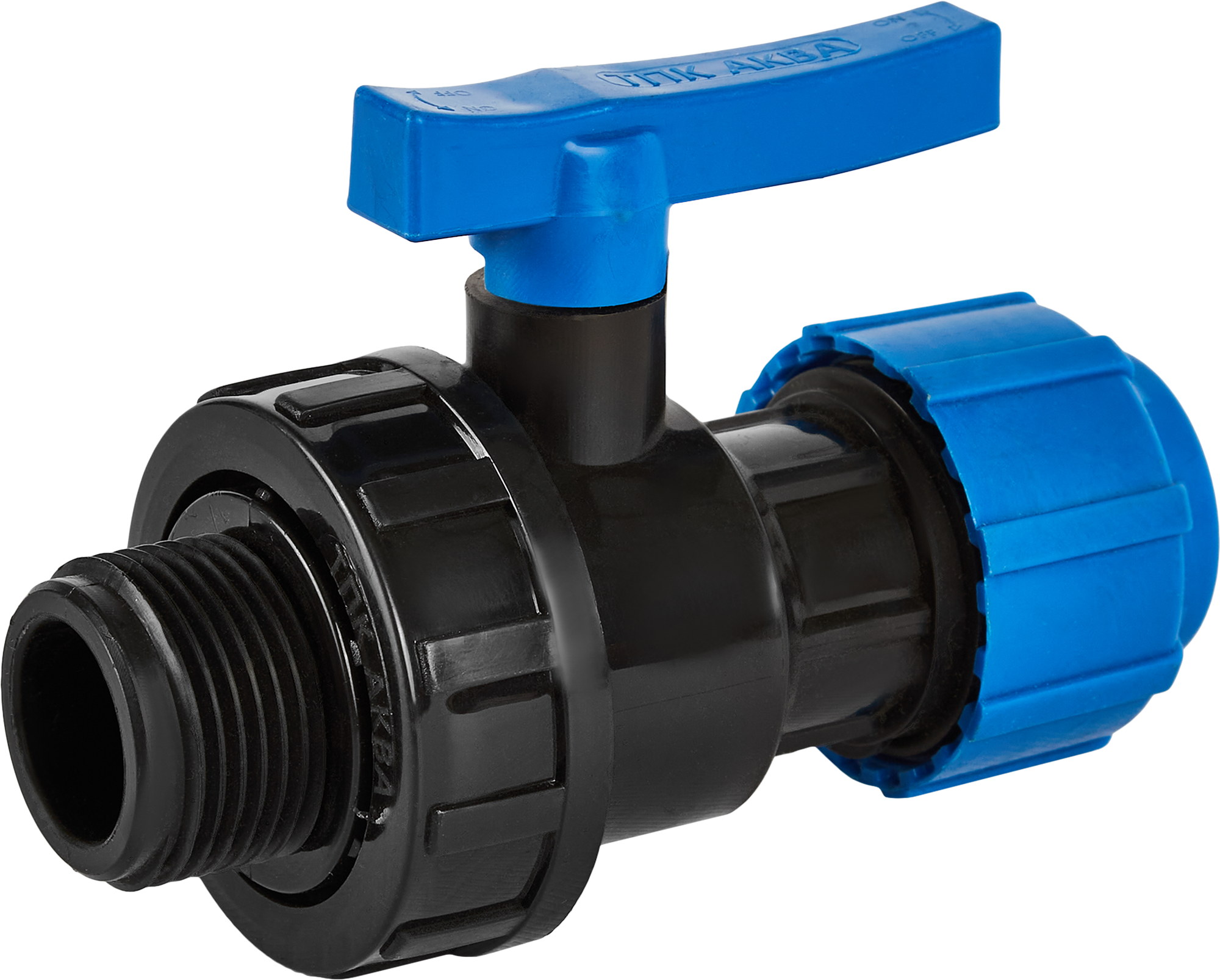 Изображение товара Кран шаровой прямой ТПК-Аква DN25 PN16 1x25 НР полиэтиленовый