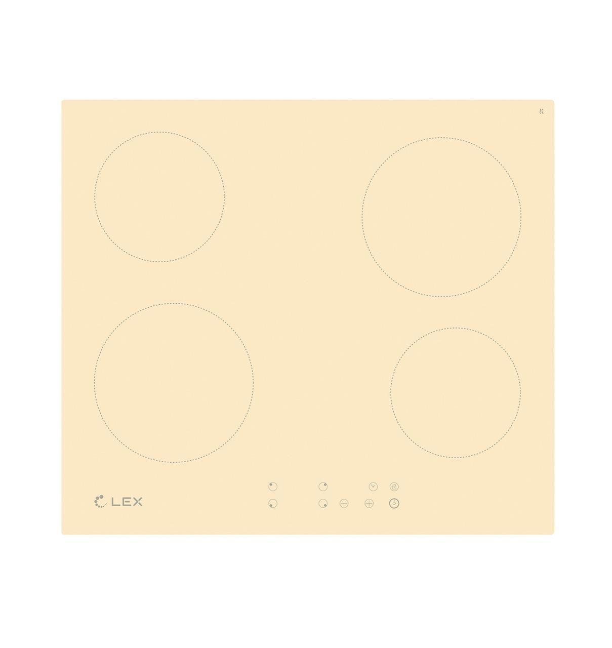 Изображение товара Электрическая варочная панель Lex EVH 640 IV 60 см 4 конфорки цвет бежевый