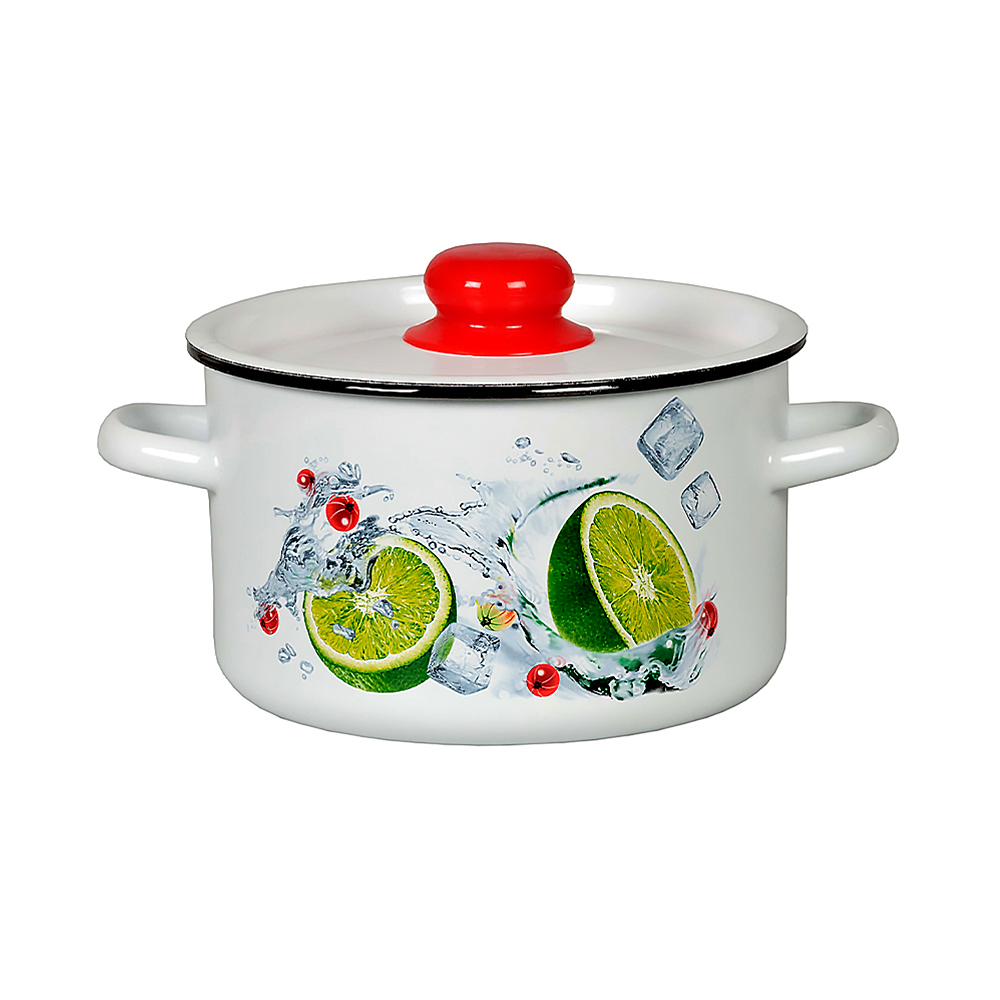 Изображение товара Кастрюля с крышкой 7 л Стальэмаль 1с18с сталь цвет разноцветный