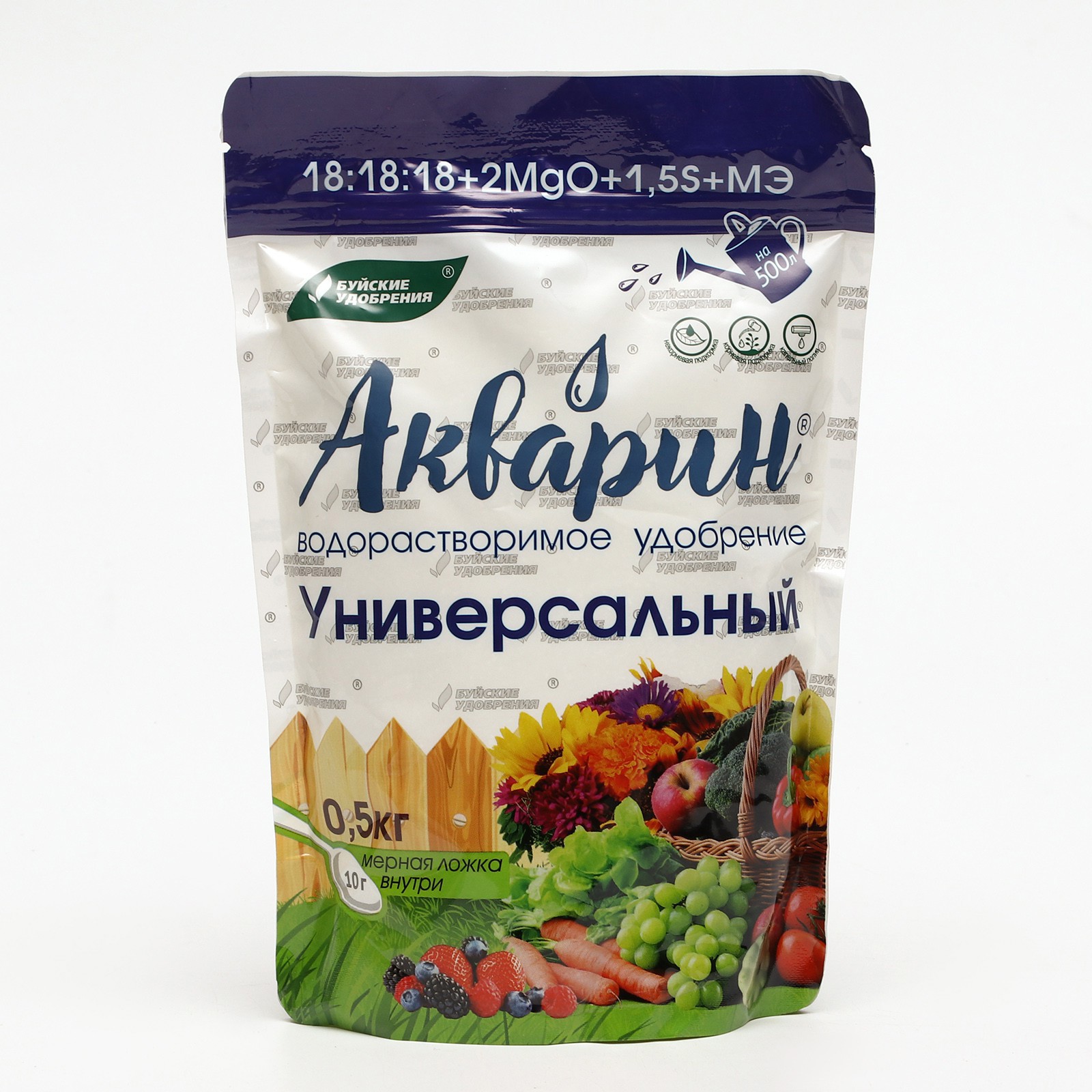 Изображение товара Удобрение комплексное водорастворимое Акварин Универсал 0.5 кг Изображение товара Удобрение комплексное водорастворимое Акварин Универсал 0.5 кг